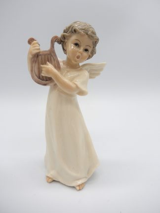 Sierlijk Beeldje van zingende Engel met harp