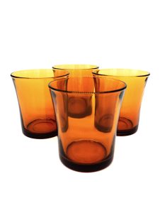 Vintage Duralex waterglazen in amberkleur 200 ml (jaren 70)
