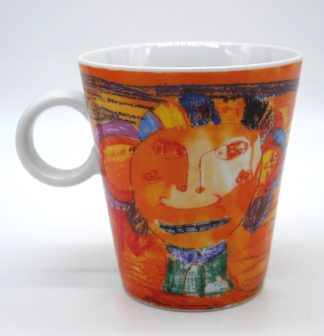 Kunstbeker Schoonhoven keramiek - Dicky de Vreugd - koffiemokje Philadelphia kunst op porselein