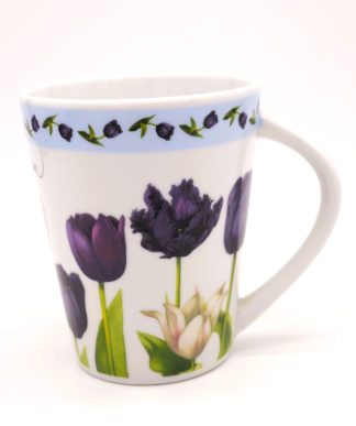 Marjolein Bastin beker met paarse en witte tulpen 2003 gemaakt door Hallmark