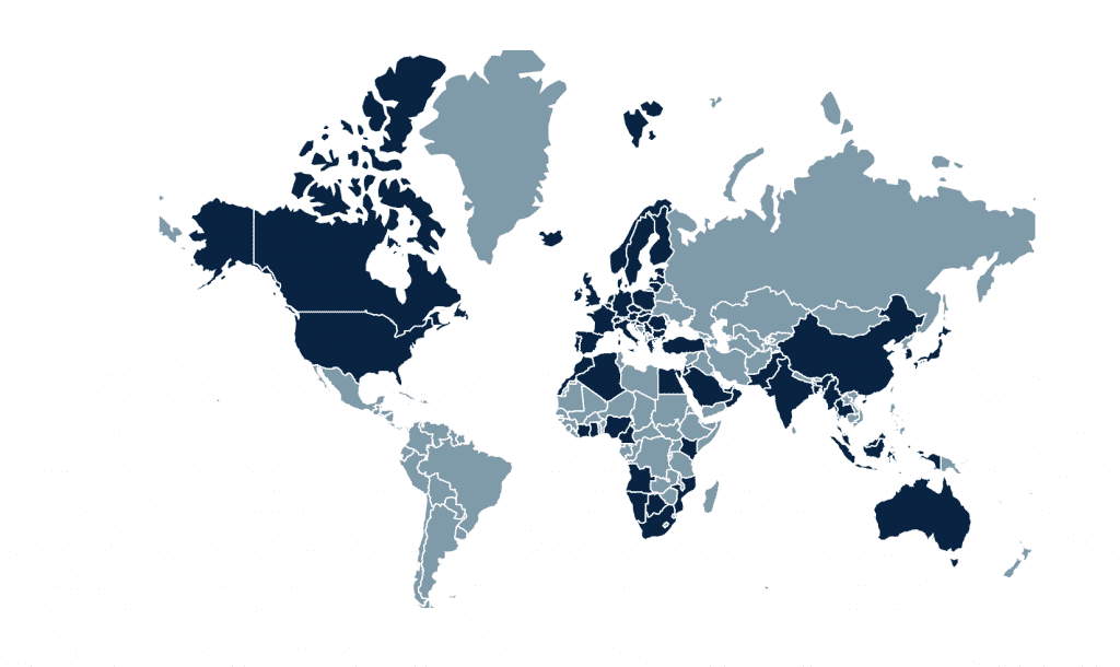 WLC Privacy Professionals // Map of Geographical Experience // White Label Consultancy