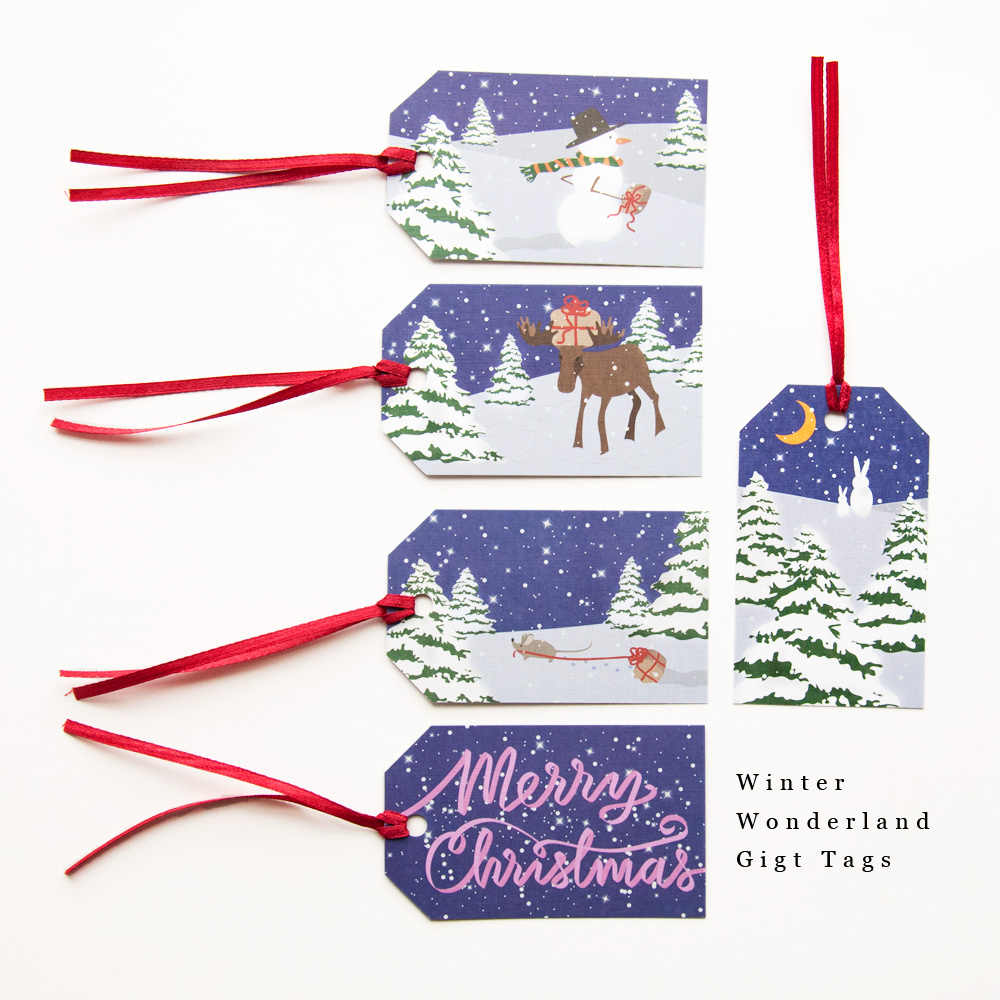 Winter Animals Gift Labels, Gift Labels