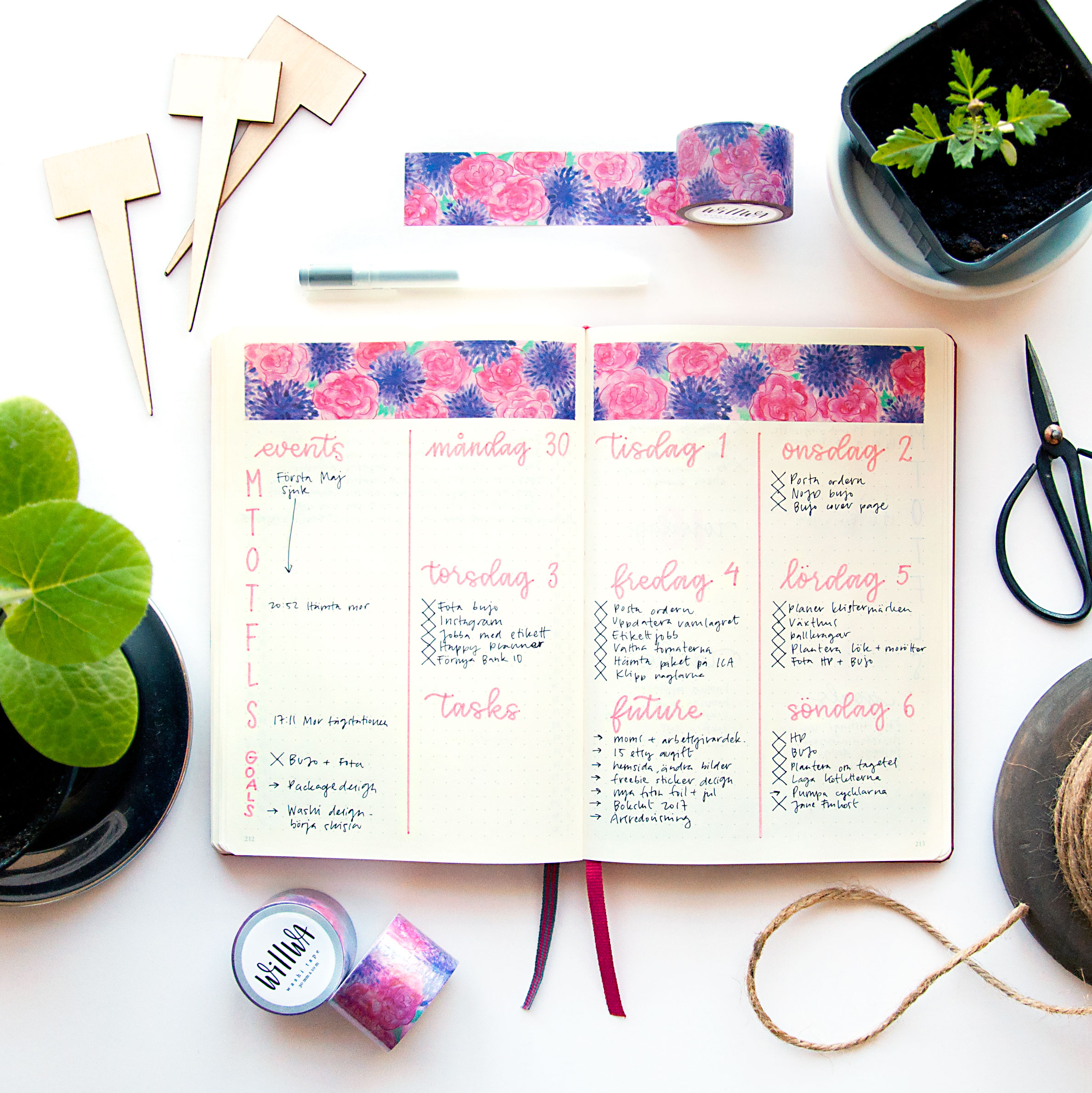 Ocean of Flowers Washi Tape - Design by Willwa