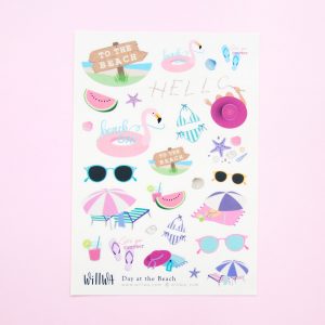 Day at the Beach Sticker Sheet - Design by Willwa