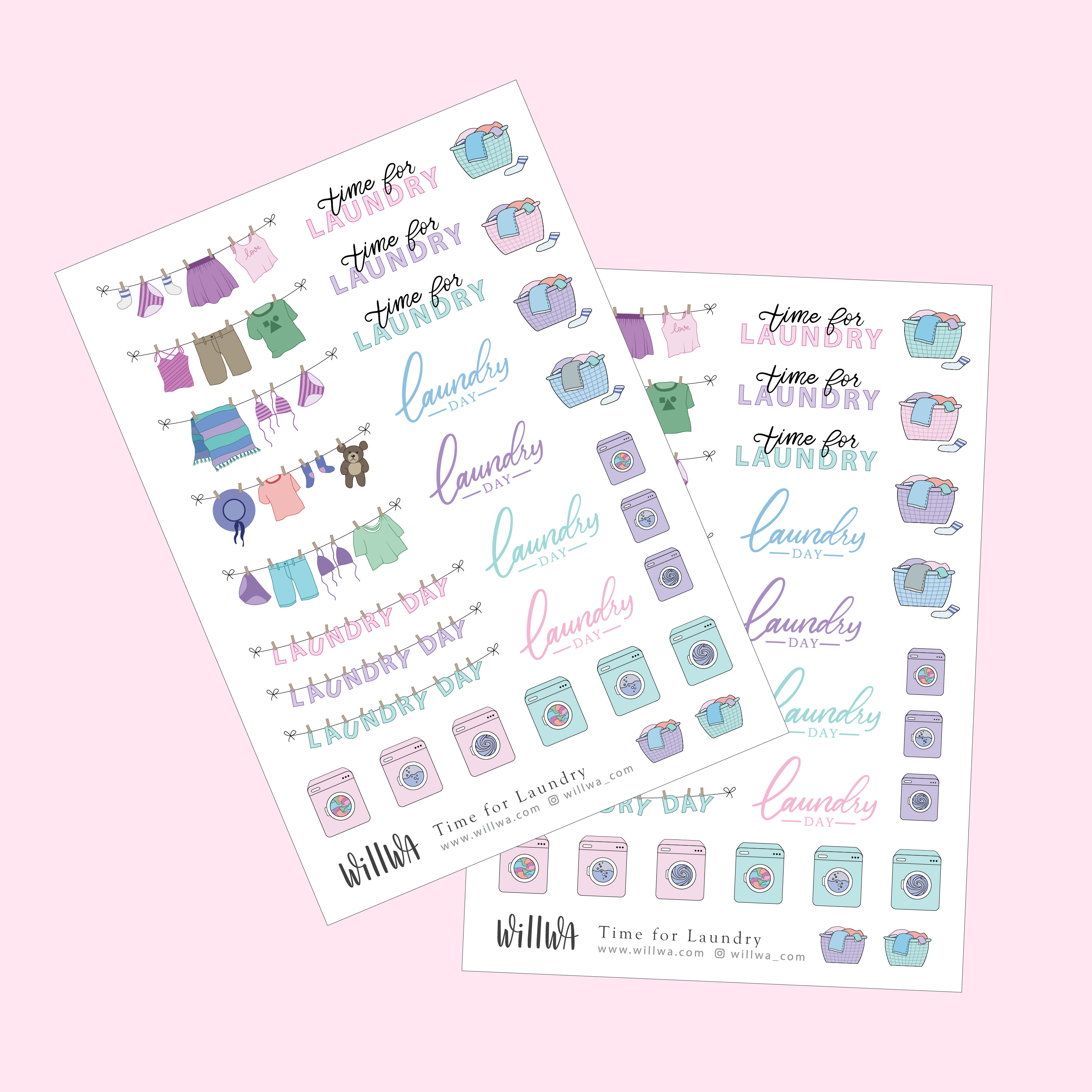 Time for Laundry Stickers - Design by Willwa