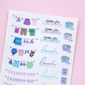 Time for Laundry Sticker Sheet - Design by Willwa