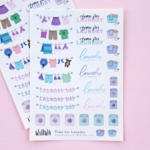 Time for Laundry Sticker Sheet - Design by Willwa