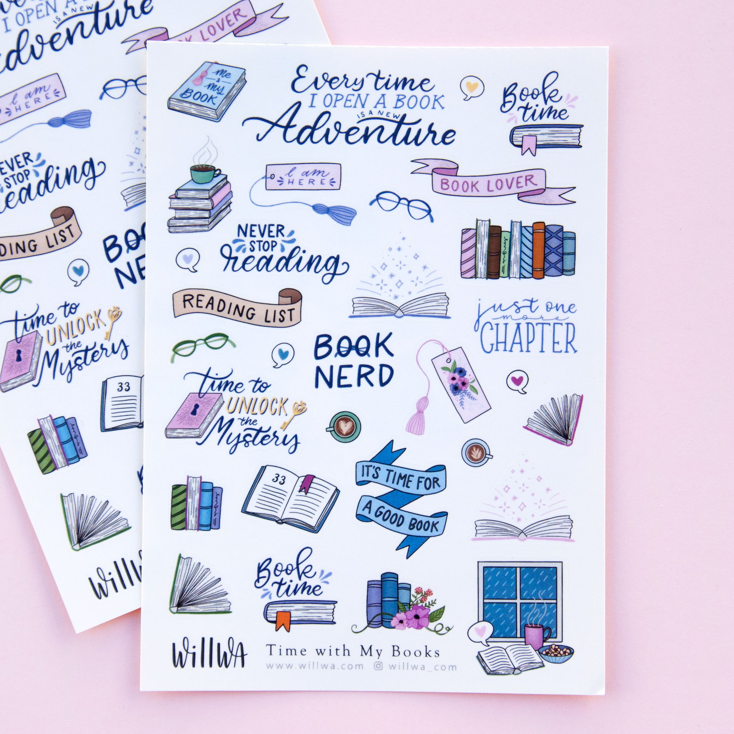 Time with My Books Sticker Sheet - Design by Willwa