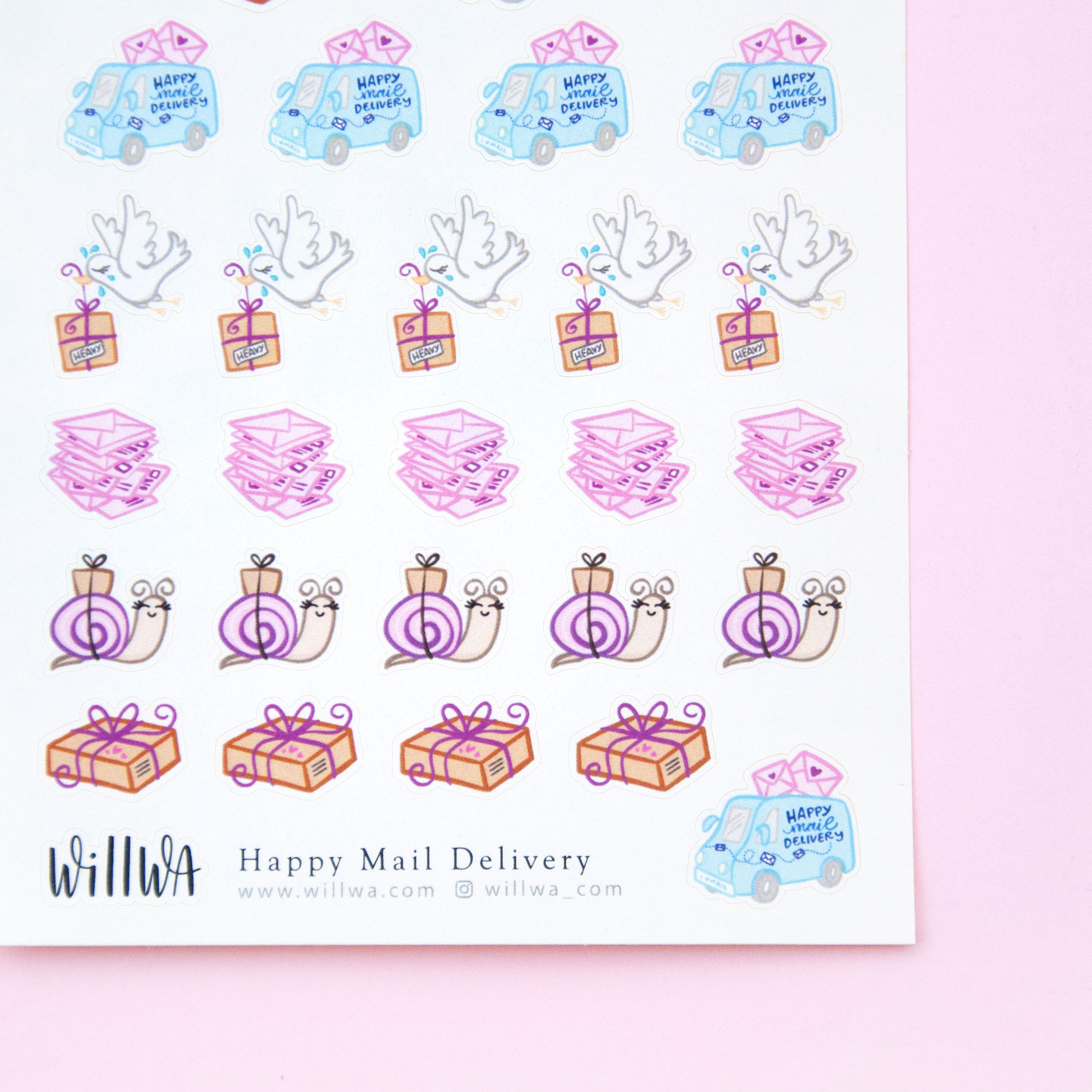 Happy Mail Delivery Sticker Sheet - Design by Willwa