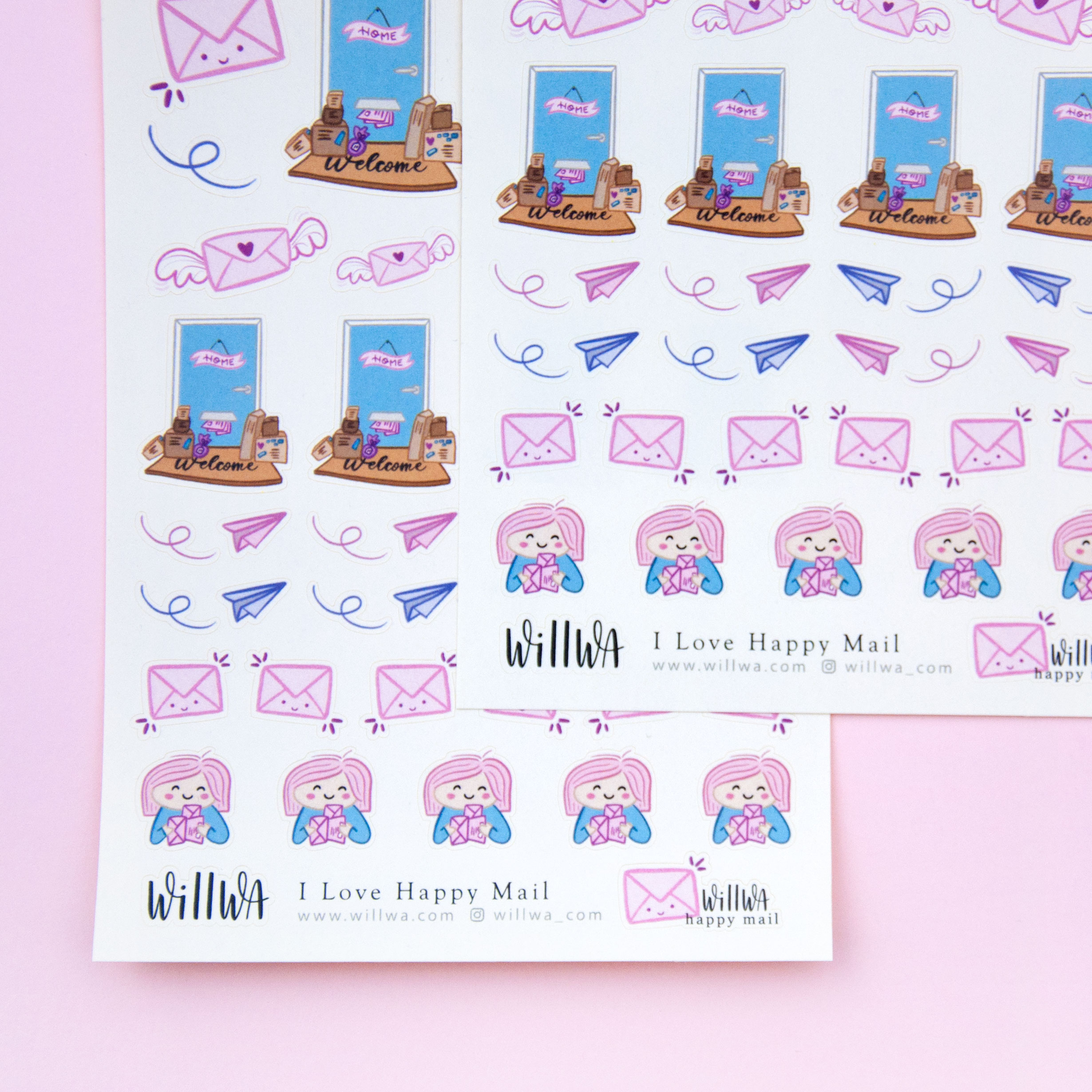 I Love Happy Mail Sticker Sheet - Design by Willwa