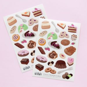 Classic Swedish Cakes Sticker Sheet - Design by Willwa