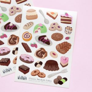 Classic Swedish Cakes Sticker Sheet - Design by Willwa