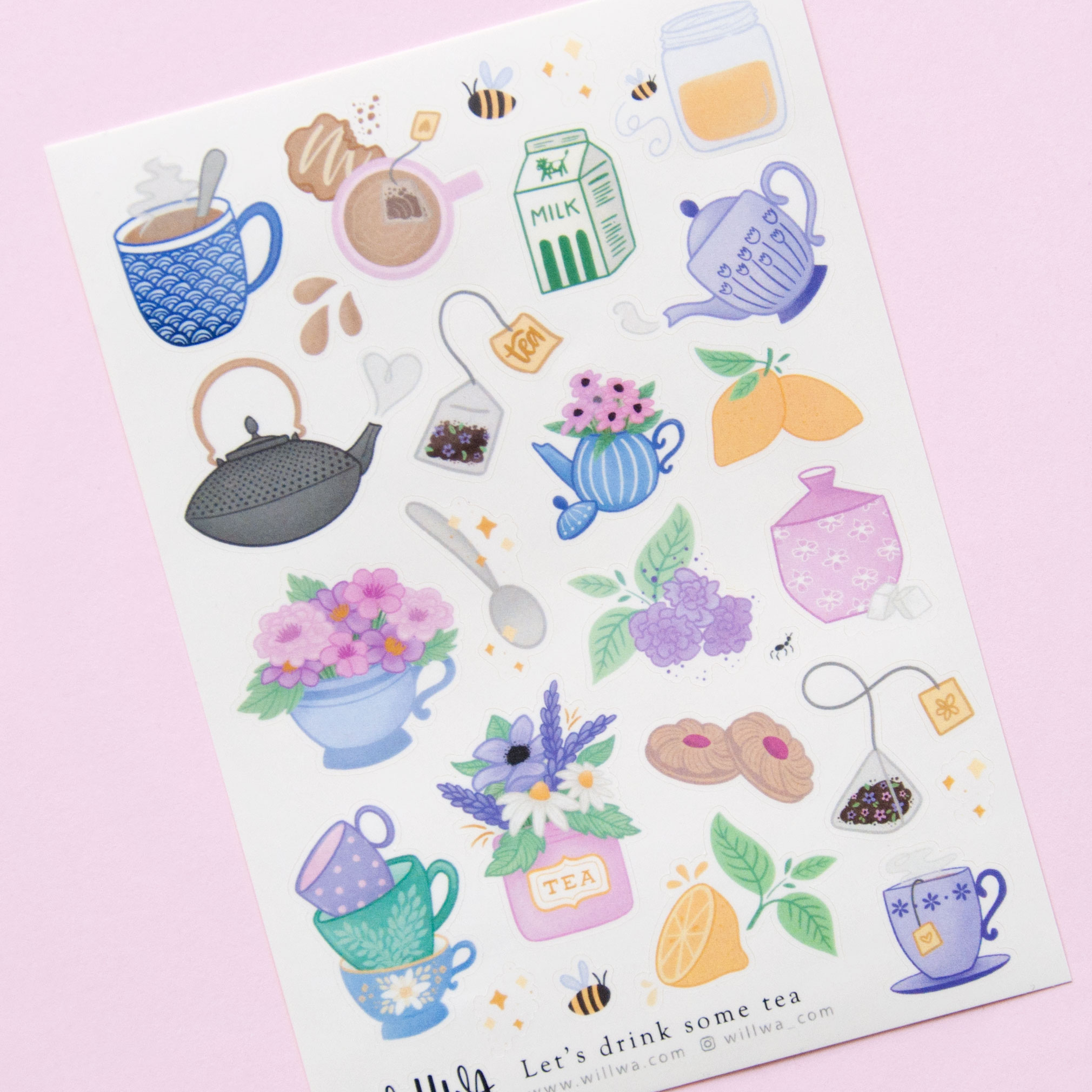 Let's Drink Some Tea Sticker Sheet - Design by Willwa