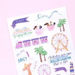 Roller Coaster Thrills Sticker Sheet - Design by Willwa