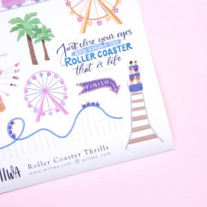 Roller Coaster Thrills Sticker Sheet - Design by Willwa