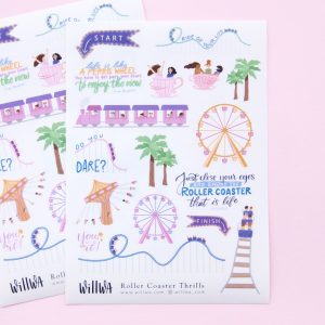 Roller Coaster Thrills Sticker Sheet - Design by Willwa