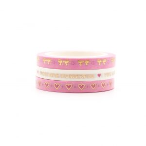 SLIM Love and Bows Washi Tape - Design by Willwa