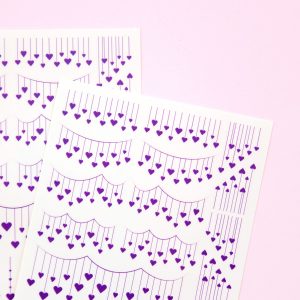 Heart String Banners Sticker Sheet - Design by Willwa