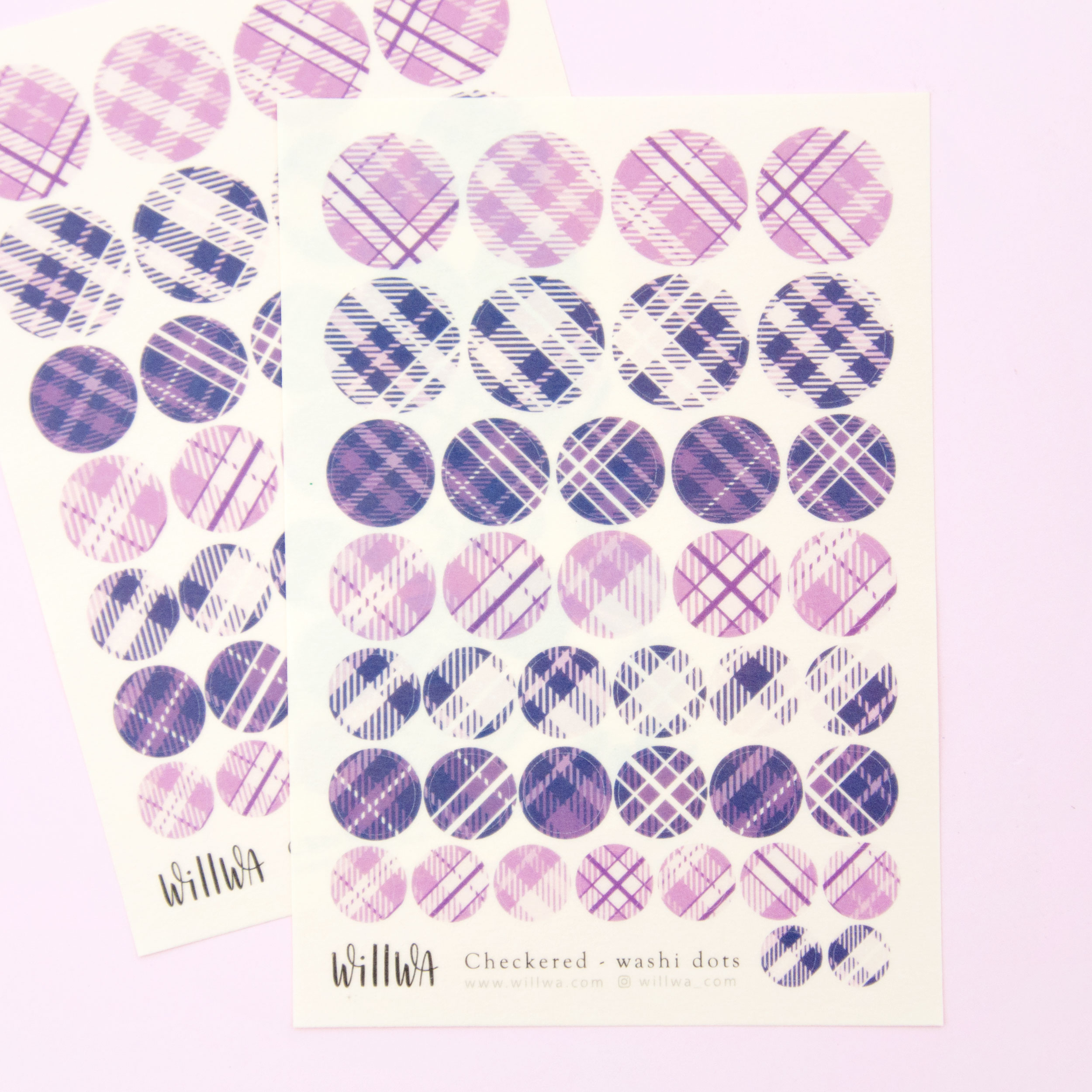 Checkered Washi Dots Sticker Sheet - Design by Willwa