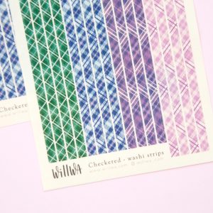 Checkered Washi Strips Sticker Sheet - Design by Willwa