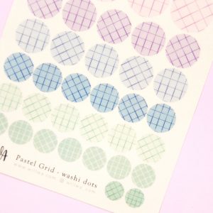 Pastel Grid Washi Dots Sticker Sheet - Design by Willwa