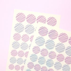 Pastel Lines Washi Dots Sticker Sheet - Design by Willwa