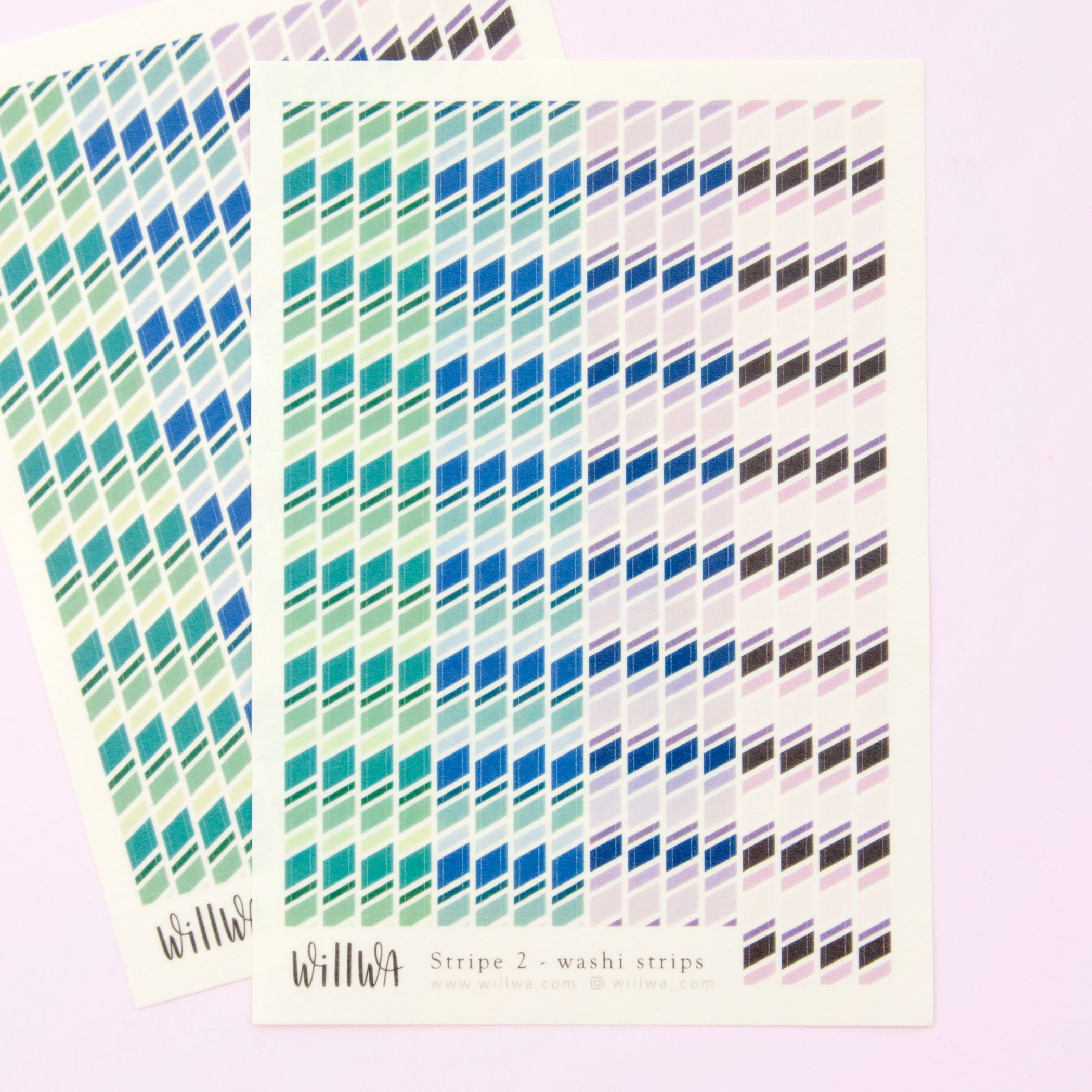 Stripe 2 Washi Strips Sticker Sheet - Design by Willwa