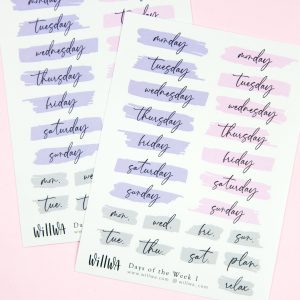 Days of the Week Sticker Sheet - Design by Willwa
