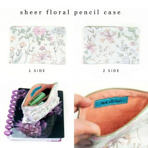 Pencil Case Sheer Florals