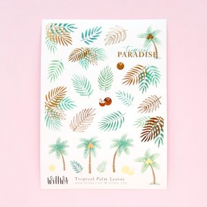 Tropical Palm Leaves Sticker Sheet - Design by Willwa