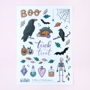 Cats and Pumpkins Sticker Sheet - Design by Willwa