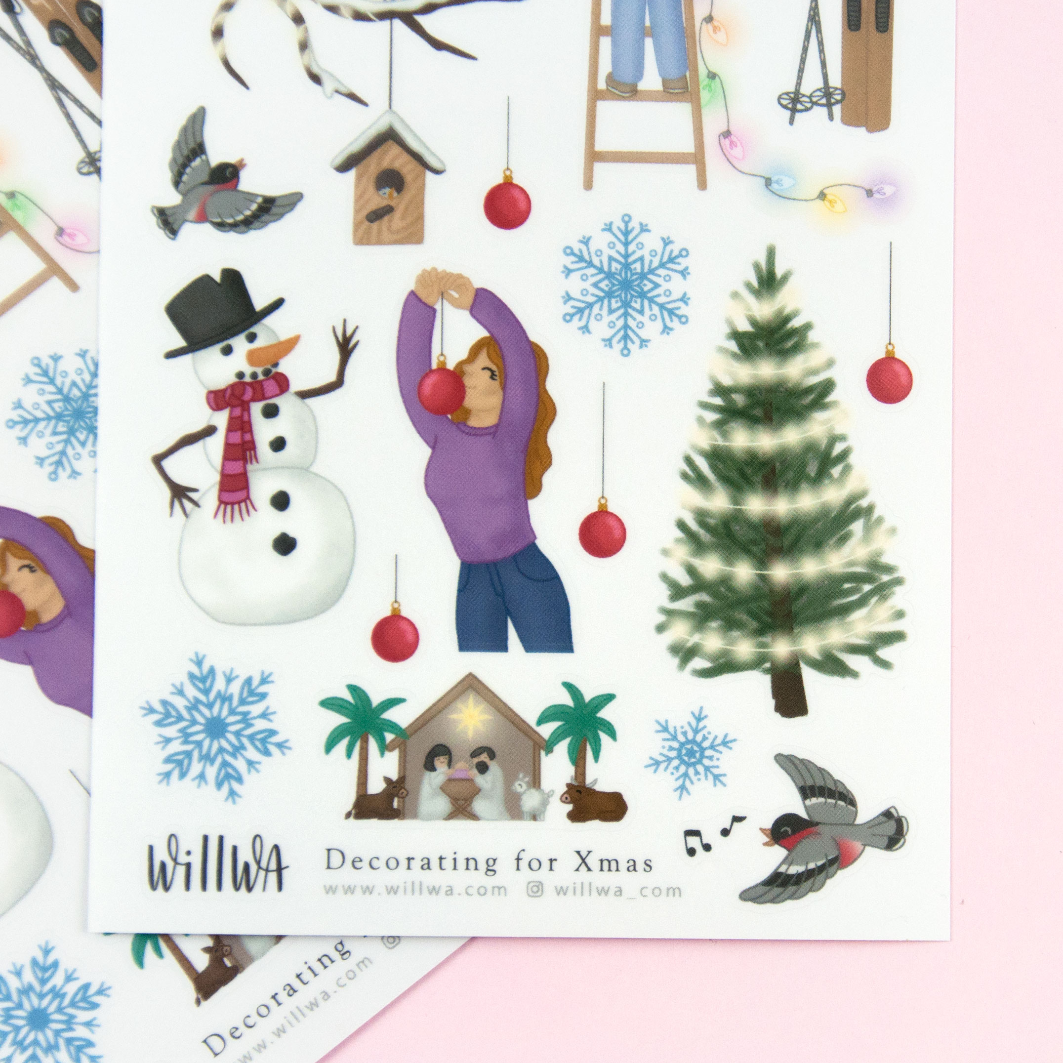 Decorating for Xmas Sticker Sheet - Design by Willwa
