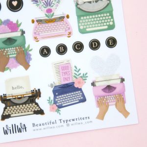 Beautiful Typewriters Sticker Sheet - Design by Willwa