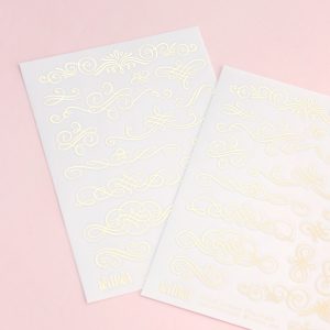 Gold Letter Flourish Sticker Sheet - Design by Willwa