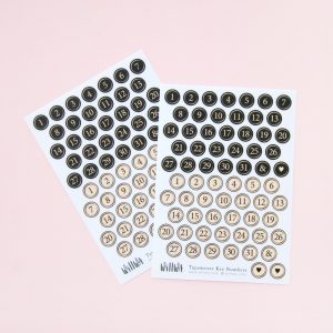 Typewriter Key Numbers Sticker Sheet - Design by Willwa