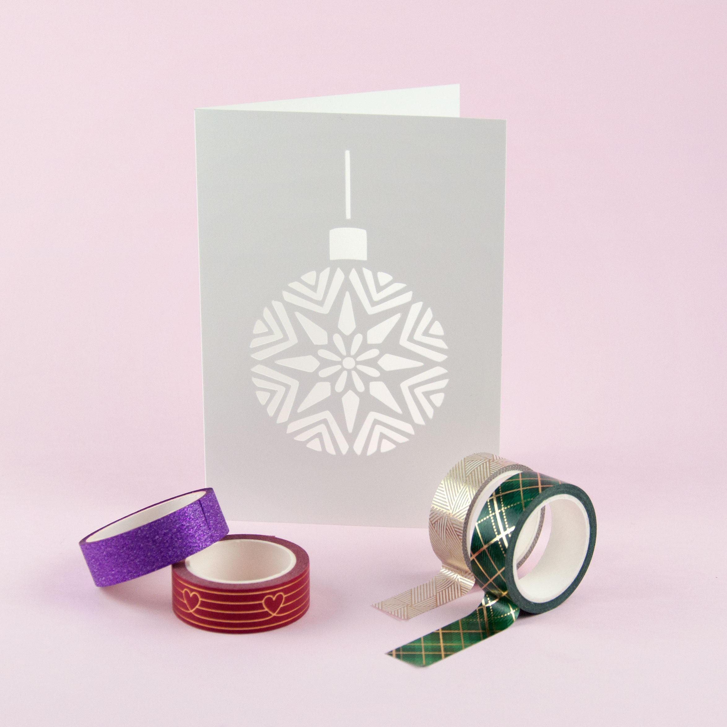 Christmas Baubles Cutout Card Set - Design by Willwa