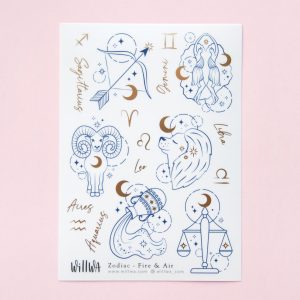 Zodiac - Fire and Air Sticker Sheet - Design by Willwa