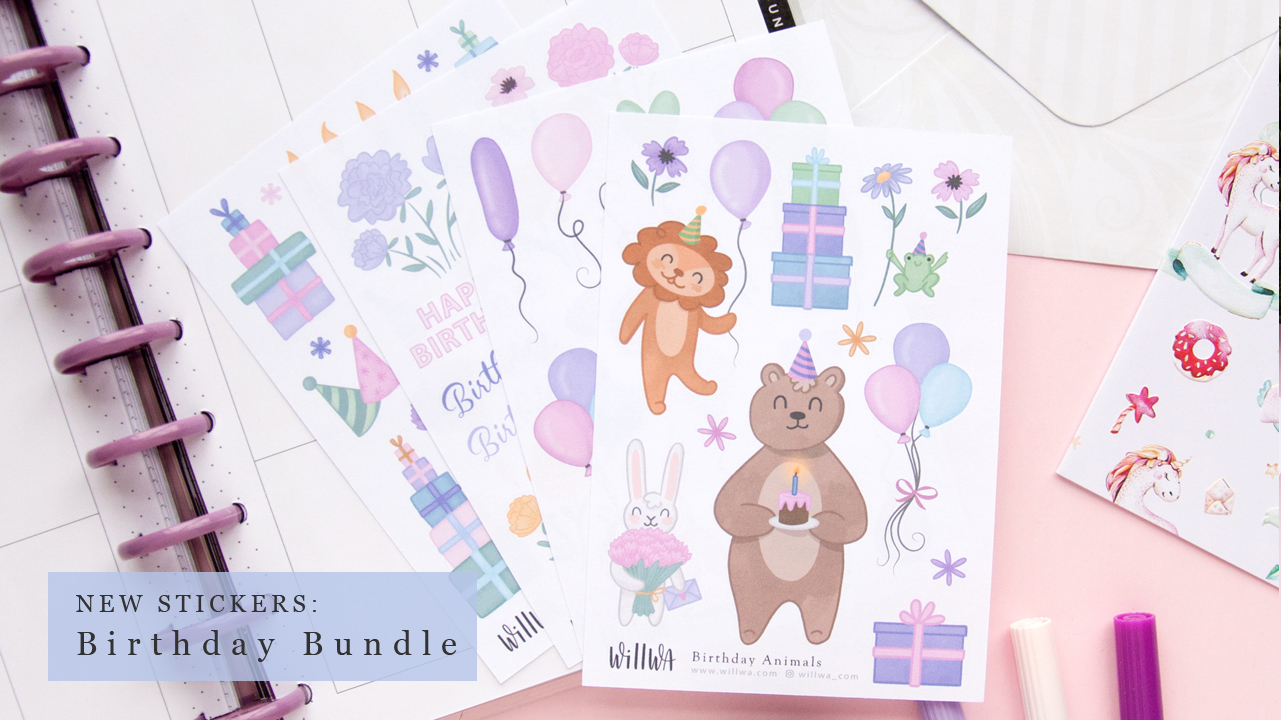 Birthday Sticker Bundles - Design by Willwa