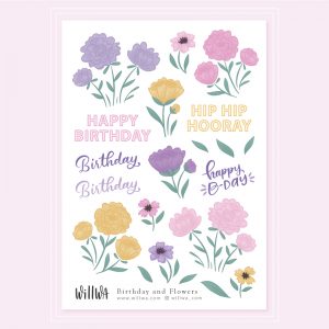 Birthday and Flowers Stickers - Design by Willwa