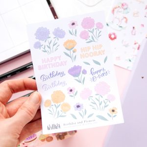 Birthday and Flowers Stickers - Design by Willwa