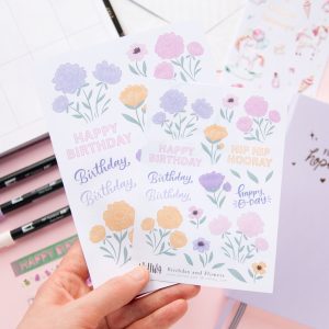 Birthday and Flowers Stickers - Design by Willwa