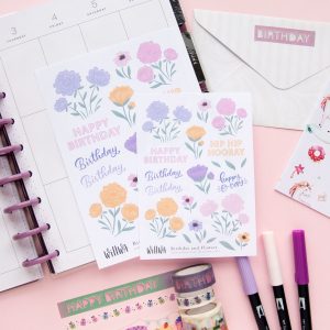 Birthday and Flowers Stickers - Design by Willwa