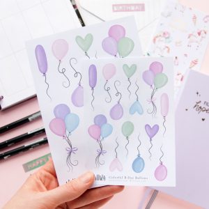 Colorful B-day Balloons Stickers - Design by Willwa