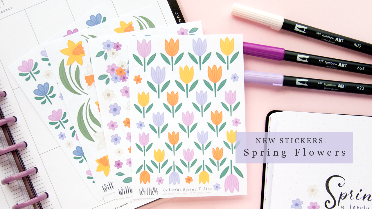 Spring Flowers Sticker Bundle - Design by Willwa