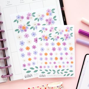 Colorful Mini Flowers Stickers - Design by Willwa