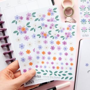 Colorful Mini Flowers Stickers - Design by Willwa