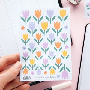 Colorful Spring Tulips Stickers - Design by Willwa