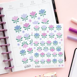 Small Colorful Tulips Stickers - Design by Willwa