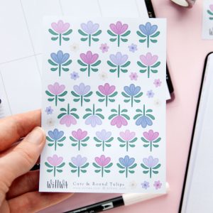 Small Colorful Tulips Stickers - Design by Willwa
