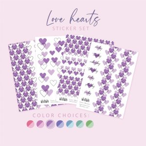 Love Hearts Sticker Bundle - Design by Willwa